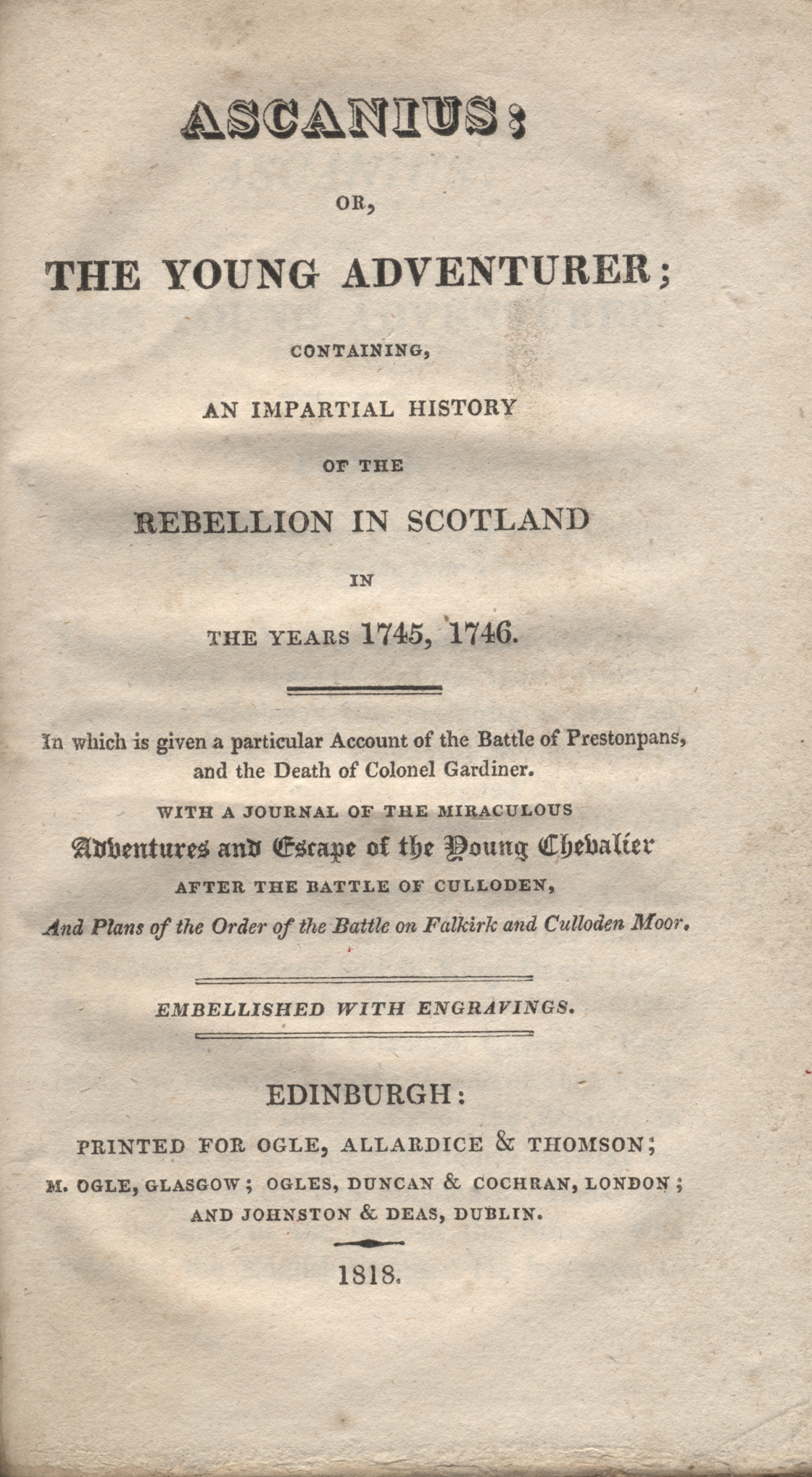 Ogle, Allardice, and Thomson 1818