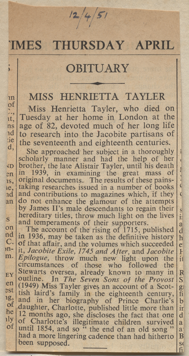 Helen Agnes Henrietta 'Hetty' Tayler