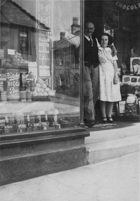 Mother and Uncle Will at his Grocer Shop